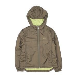 NIKE Olive Green Hoodie Logo Workout Jacket - Junior Size Activewear Medium